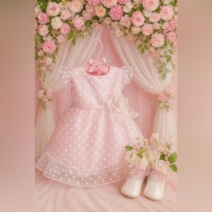 Pretty Pink/Dots Centerpiece for baby shower, little girls birthday, Christening